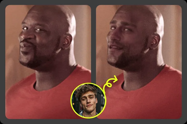 Ejemplo de función de face swap de GIF