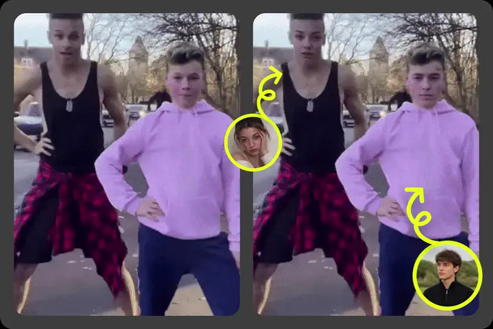 Multiple face swap GIF feature preview 1