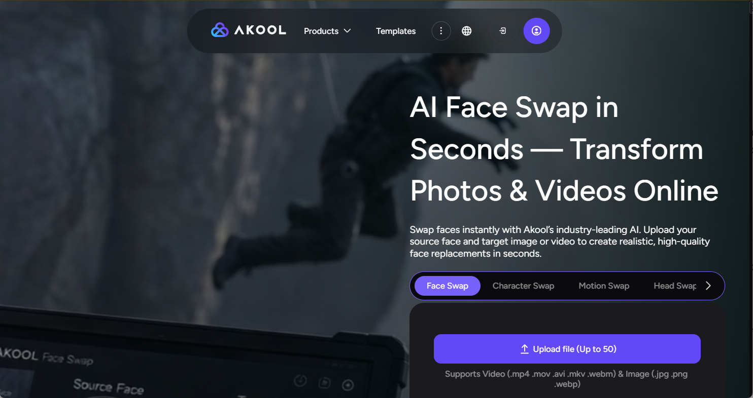 akool ai video face swap tool