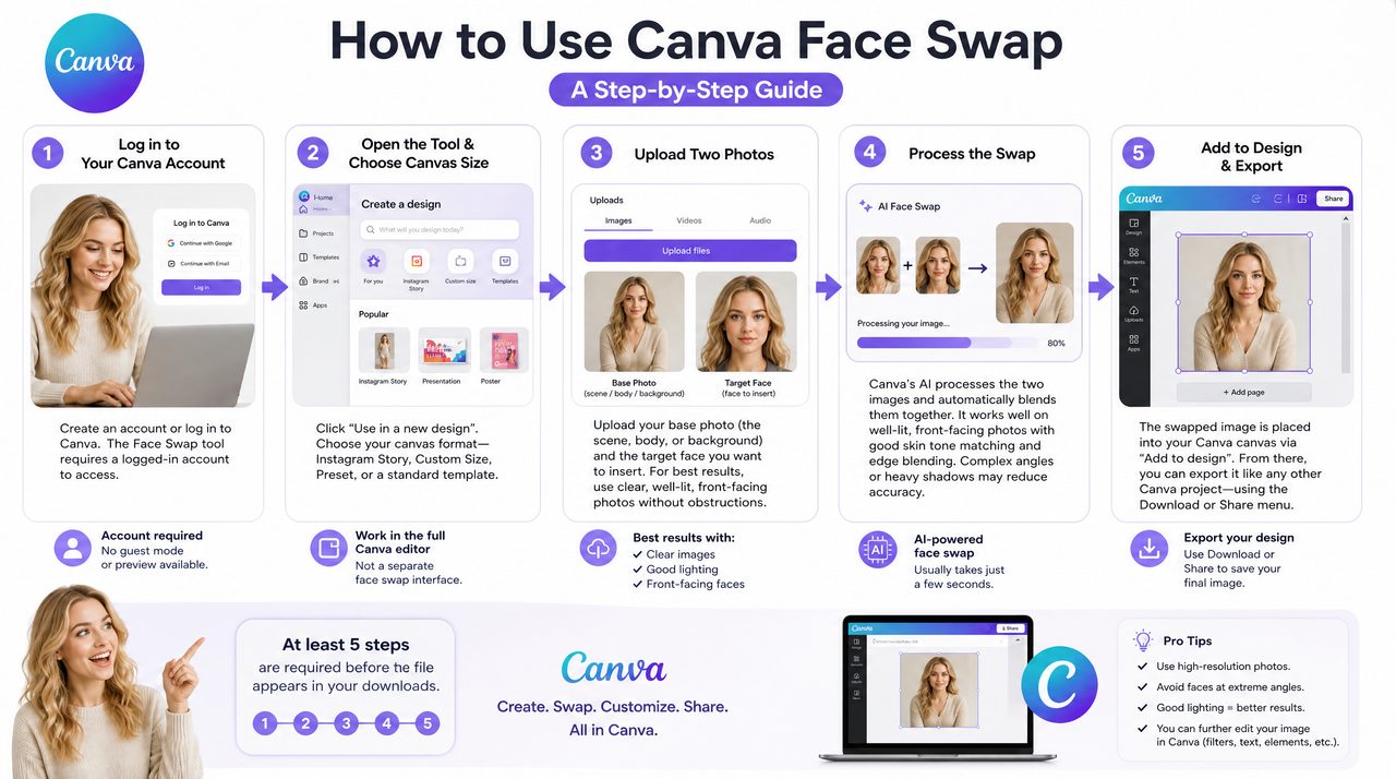 canva face swap guide free easyfaceswap alternative no sign up 2026