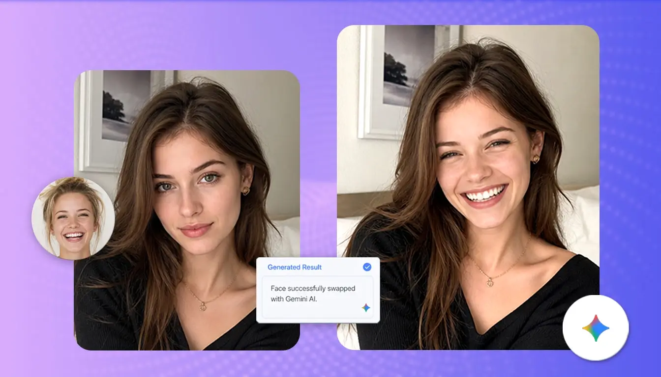 Gemini AI face swap result compared with EasyFaceSwap