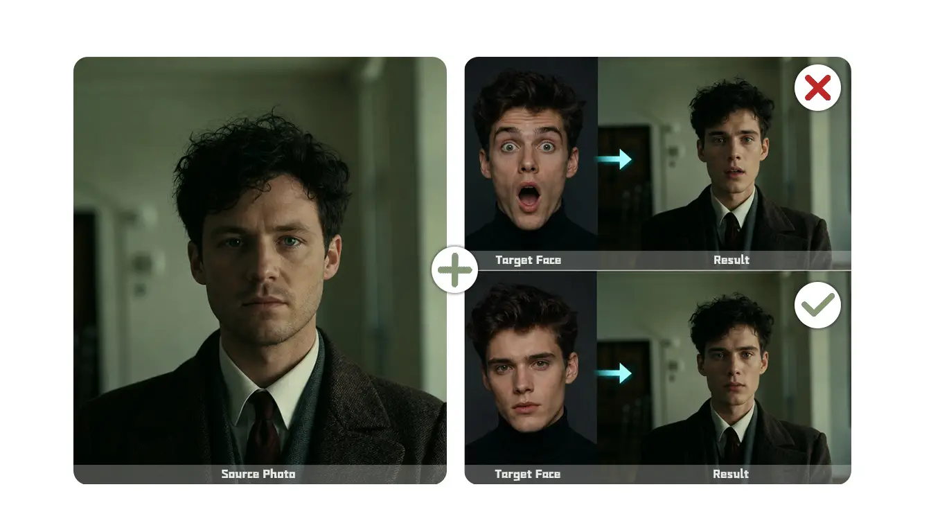 Realistic AI face swap scene results created with EasyFaceSwap