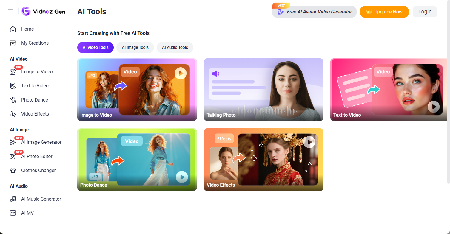 vidnoz ai video face swap tool